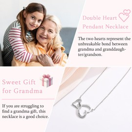 EYQV Grandma Mothers Day Gift, Heart Necklace for Women, Grandma Gifts from Grandchildren, Birthday Gifts Christmas Presents Stocking Fillers for Women