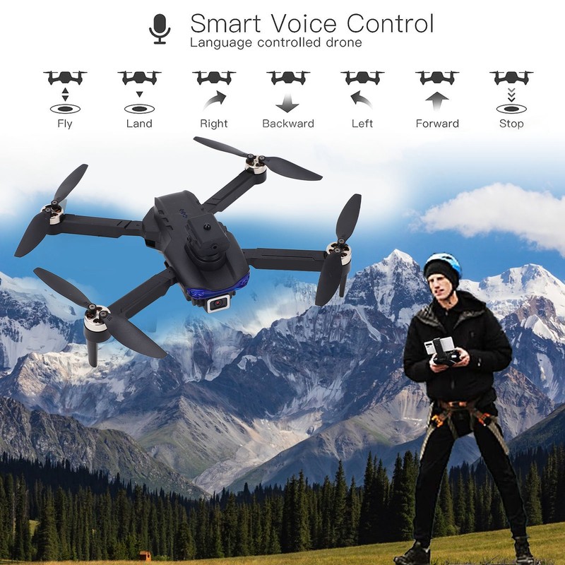 RC Drone Obstacle Avoidance Folding Camera Angle Adjustable Low Noise