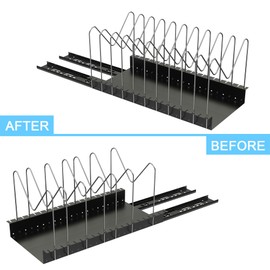 Golener 4 Adjustable Dividers for Pull Out Pots and Pans Organizer - Optional Dividers for Sliding Lid Holder and Pan Rack in Kitchen, Slide Out Cabinet Organizer, Pot Lid, Bakeware and Pan Organizer