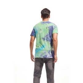 KLIEGOU Men's Hipster Tie-Dyed T Shirt - Soft Fitted Print Tee for Men 571 Green-Blue-Purple XL