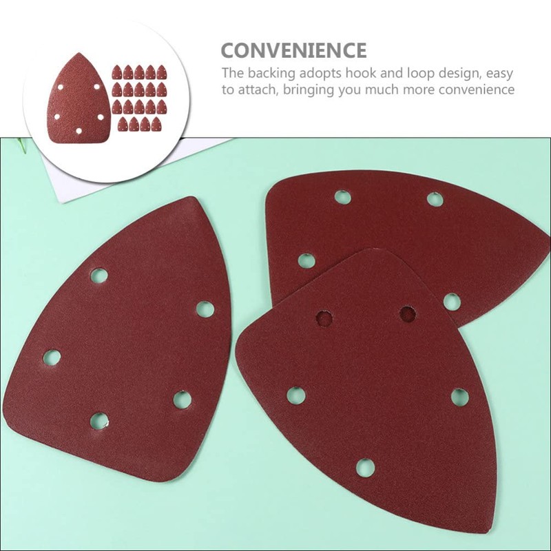 DOITOOL Sanding Pad for Wood 20pcs Triangle Sandpaper Sheets Angle