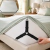 Adjustable Crisscross Bed Sheet Holder Straps with 12 Clips, Black