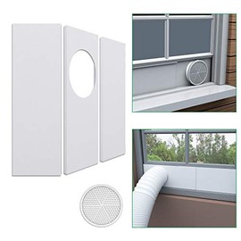 Forestchill Portable Air Conditioner Window Seal Plates Kit for 5" Diameter Exhaust Hose, Universal AC Vent Kit for Sliding Windows and Hung Windows, Adjustable Length Sealing Panels for Mobile A/C