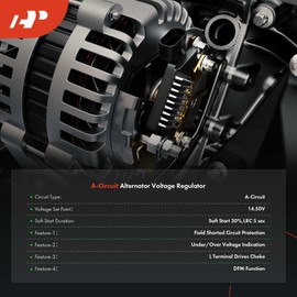 A-Premium Alternator Voltage Regulator Compatible with Scion xB 2004-2006 1.5L, xA 2004-2006 1.5L & Toyota Echo 2000-2005 1.5L, 14.5V A-Circuit 14.5 Vset