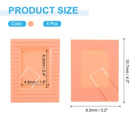sourcing map 2 x 3 Picture Frame, 4 Pcs Mini Plastic Photo Frame Rustic Retro Photo Frame for Desktop Display Photos Paintings Landscape Posters Artwork, Orange