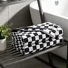 ZHIHEYC 2 PCS Black and White Checkered Bath Towels Set,