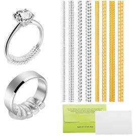 8 pcs Plastic Clear Comfortable Ring Sizers Adjuster Spacer Guard Resizer Tightener Fitter Extender Stopper Measurer Enhancer for Loose Rings Women Men Invisible Ajustador De Anillos Para Mujer Kit