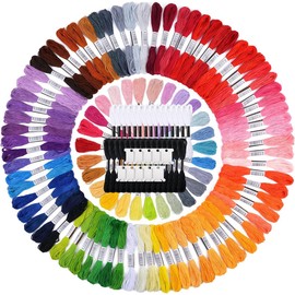 Anshine Embroidery Floss, 130 Skeins Embroidery Thread, Cross Stitch Thread Friendship Bracelet String kit for DIY Handmade Craft with 10 pcs Floss Bobbins (100 Colorful, 15 Black and 15 White)