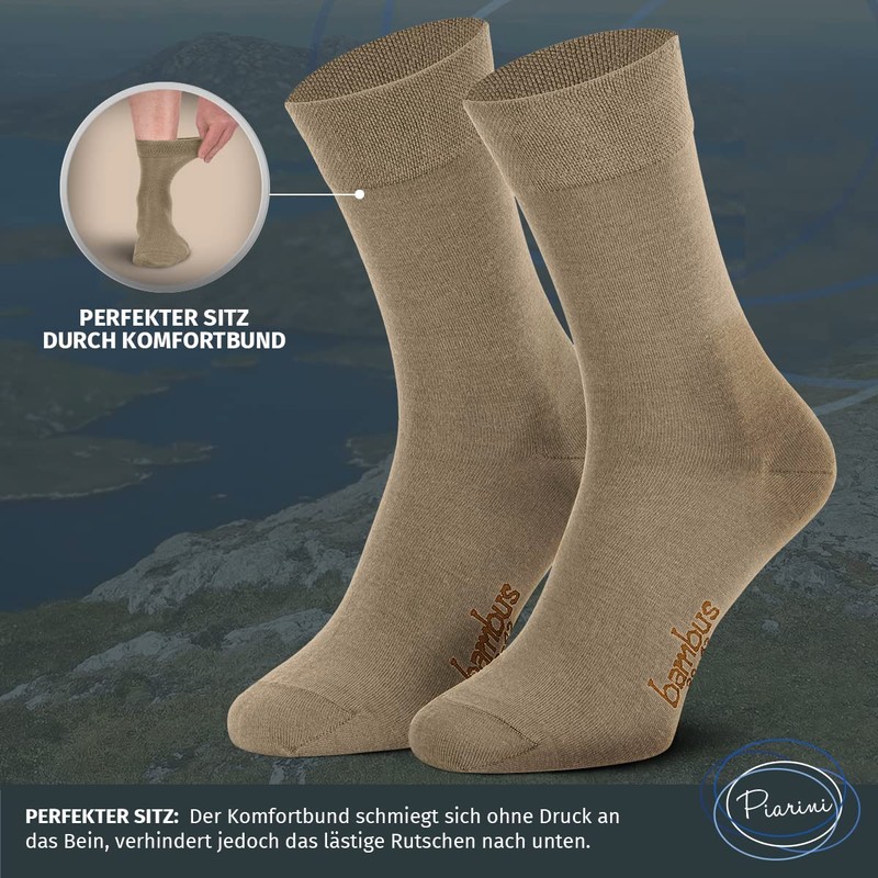 Piarini Bamboo Socks Anti Sweat [6 Pairs] Long – Women's