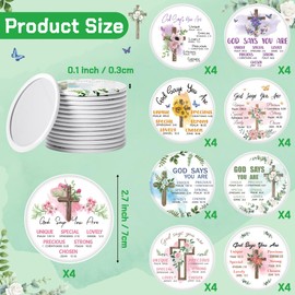 Y1tvei Christian Gifts Compact Mirror - 36Pcs Flower Cross God Say You are Bible Verse Mini Compact Mirrors Inspirational Small Portable Pocket Makeup Mirror for Purse Church Party Favors for Women