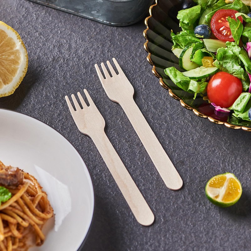 JALUXING 100% Compostable Cutlery Set - 300 Combo Wooden Utensils