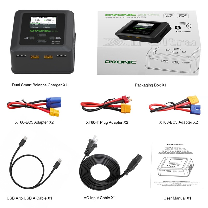 OVONIC X1 Ultra Dual RC LiPo Balance Charger for 1S-6S