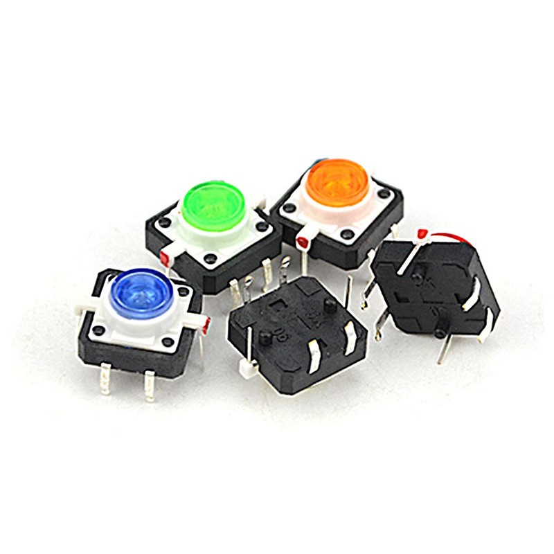 WMYCONGCONG 10 PCS Light Emitting Diode Momentary Tactile Push Button