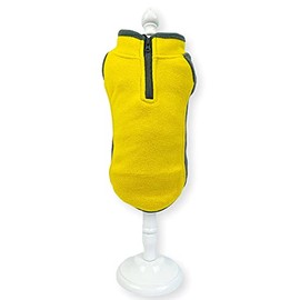Extra Thick Stretch Fleece Dog Jumper Coat (X-Large, Yellow/Grey)