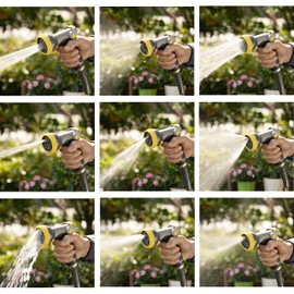 GLAHODEN Garden Hose Sprayer Nozzle, 9 Adjustable Hose Nozzles, High-pressure Hand Sprayer for Watering Plants and Lawns, Washing Cars