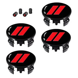 4PCS 2.5 inch Slash Wheel Center Cap Covers 4PCS Tire Valve Stem Caps Covers Trim Compatible with Challenger Charger (red)