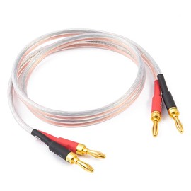 Zjlqltm 1 Pair 13AWG Pure Copper Professional HiFi Audio Connection Cable Home Speaker Cable Amplifier Banana Head Cable（3.3FT
