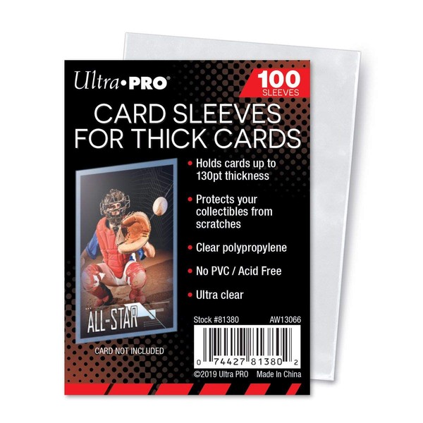 Ultra Pro Extra Thick Card Sleeves for Thick Jersey or Memorabilia Sports Trading Cards by Topps