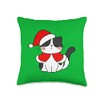 White Black Cat Santa Hat Christmas Cat Lovers Bah humbug