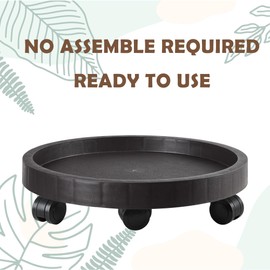 NAZKAEN 17.5 Inch Planter Caddies Rolling Saucer Caddy with Wheels, Heavy Duty Wheeled Stand for Potted Plant, Round Coaster Roller Base Tray with Casters, Flower Pot Dolly Holder for Indoor Outdoor