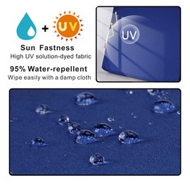 NettyPro Patio Chair Seat Cushion Covers Set 4, Waterproof Outdoor Furniture Cushion Slipcovers with Zipper and Tie, 20 x 18 x 4 Inch, Replacement Cover Only, Navy