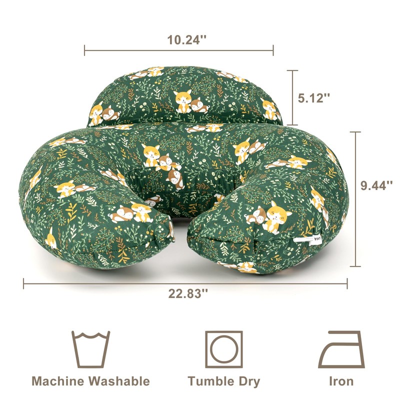 Nursing Pillow for Breastfeeding, Animal Patterns Removable Cotton Cover, Support