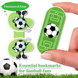 NOCHME Football Magnetic Bookmark Set 10 PCS Soccer Magnet Reading Book Page Marker for Kids Boys Football Fans Book Mark Set