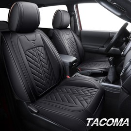 Tomatoman Toyota Tacoma Seat Covers Front Custom for 2005-2022 2023 2024 2025 Trucks Access Crew Extended Double Cab TRD Sports SR V6 Heavy Duty Car Cushions(2 PCS Front/Black)