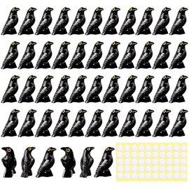 50 cifras de cuervos de resina, miniaturas de Halloween, animales, estatua de aves cuervo para ocultar pequeños cuervos góticos negros estatua para mi