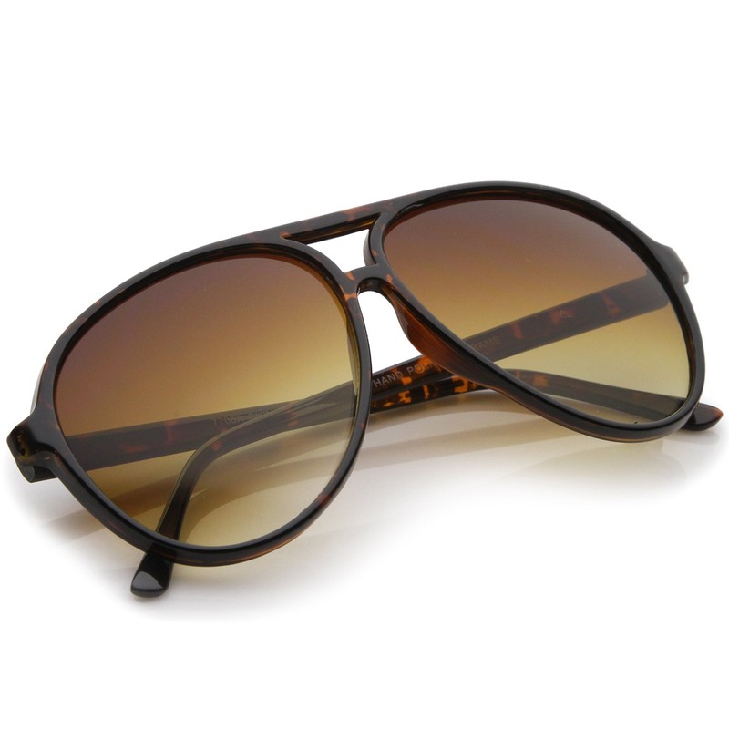 zeroUV - Large Classic Retro Plastic Aviator Sunglasses with Gradient
