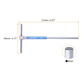 sourcing map Sliding T-Handle Hex Key Wrench Set 6mm Metric 3-Way Free Sliding Handle Sleeves for Home Repair