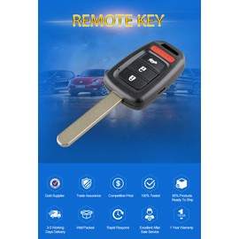 TG Auto Key Fob Replacement for 2013 2014 2015 Honda Accord Sport LX Civic with 4 Buttons 313.8MHz MLBHLIK6-1T,Black