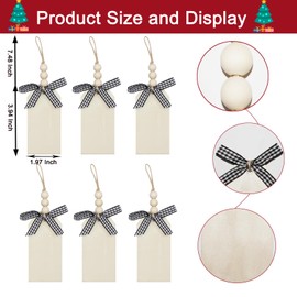 Oeyliz Christmas Stocking Name Tags (6PCS-Natural Color)