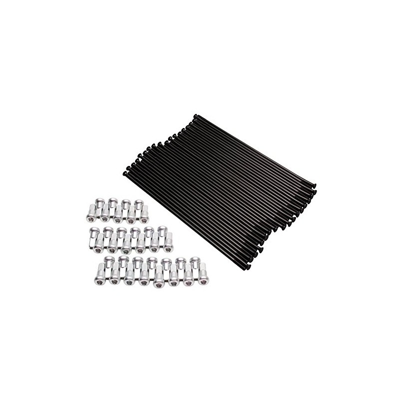 Tusk Motorcycle Spoke Kit - Front 21" Black Spoke/Silver Nipple