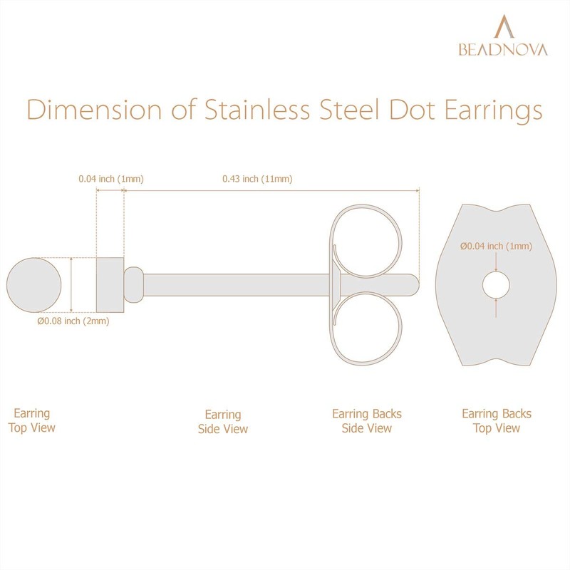 BEADNOVA Stud Earrings Flat Circle Piercing Earrings Gold Post Earrings