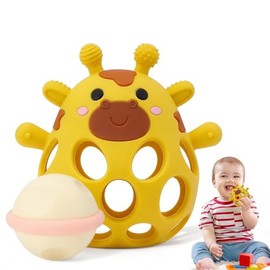 2PCS Manhattan Sonajero Masticar Juguetes para Niños, Juguetes Montessori para Dientes y encías, Juguetes sensoriales de Manhattan para Niños, Juguetes Sensoriales y Estimulacion Temprana (Amarillo)