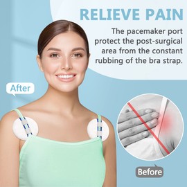 4 Pack Pacemaker Incision Protector Post Surgery Bra Strap Pad Chest Cushion to Prevent Wound Rubbing for Heart Surgery Recovery Support Pad for Bra Straps Chest Port Cushion Support White
