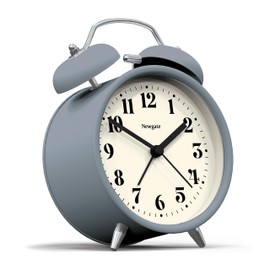 NEWGATE ® Theatre Alarm - Small Modern Contemporary Alarm Clock - Bedroom Accessories - Alarm Clocks - Desk Clock - Mantel Clock - Bedside Clock - Theatre Dial - Arabic numerals (French Navy)