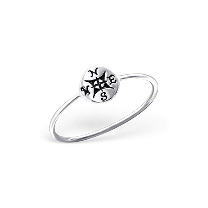 Compass Ring .925 Sterling Silver Plated Ring Nautical Directional (8)