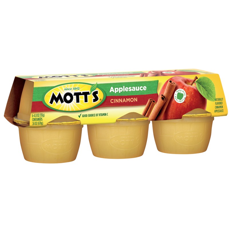 Mott's Cinnamon Applesauce, 4 Oz Cups, 72 Count (12 Packs