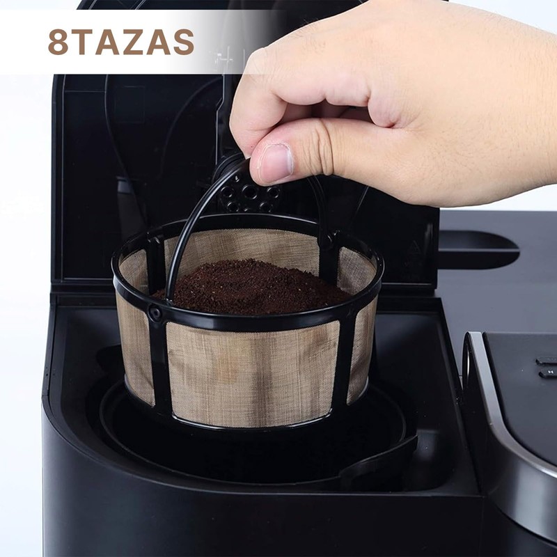 Filtros de Café Reutilizables de Acero Inoxidable, 2 Piezas, para