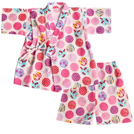 SHELISTEN 100-150 Jinbei, Girls, Children, Yukata, Kimono, Summer Festival, Fireworks Display, Cute, Children's Day, Top and Bottom Set, Pink