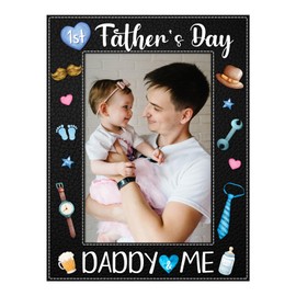 JUESMOS First Father's Day Picture Frame Gifts for New Dad from Daughter Son Baby 4x6 Daddy and Me 1st Fathers Day Photo Frames for Newborn Baby Dad to be First Time Daddy Nursery Decor