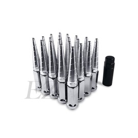 20 Twisted Spike Lug Nuts Installation Kit 9/16" Chrome