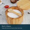 KITCHENDAO Bamboo Salt Box with Built-in Spoon to Prevent Dust,