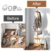 FILWH Freestanding Coat Rack with Umbrella Organizer Tray Bamboo Coat