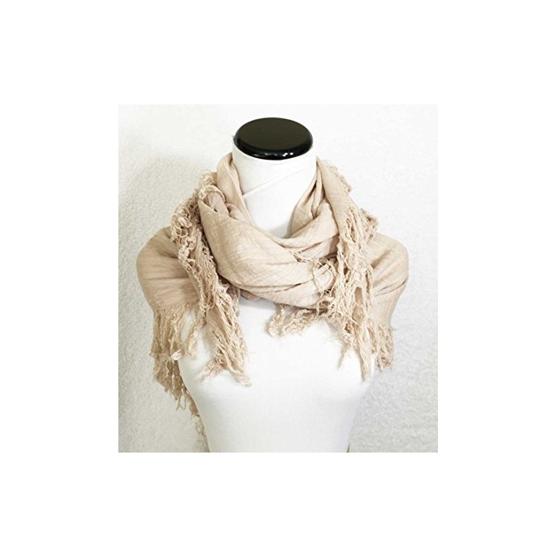 aesthetinc Solid Color Oversized Shredded Fringe Square Shape Scarf Wrap