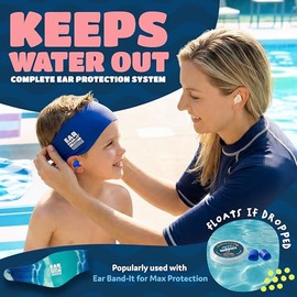 Putty Buddies - Tapones para los oídos flotantes (10 pares, de silicona suave, para nadar y bañarse, inventado por médico, mantiene el agua fuera, tap
