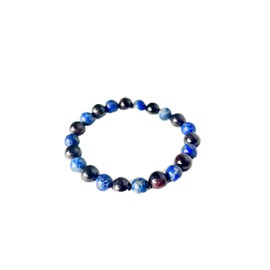 CRYSTALMIRACLE Lapis Lazuli & Garnet 8 mm Bead Round Stretch String Crystal Healing Fashion Accessory For Men Women Gift Handcrafted