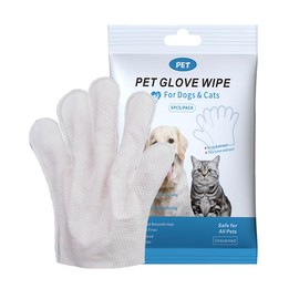 ELCHHIRSCH Pet Cleaning & Deodorizing Glove Wipes-Extra Thick-6pcs/PACK, Bathing Spa for Dogs & Cats, Hypoallergenic, Nourish & Smooth Hair, for Daily Care & Traveling; CWSJ6